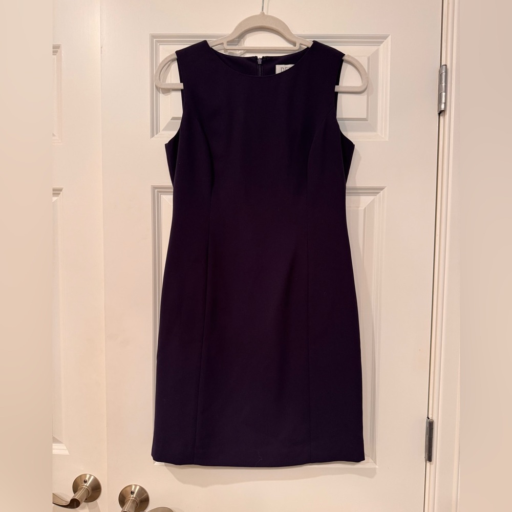 Petite Sophisticate Purple Mini Dress with Cardigan